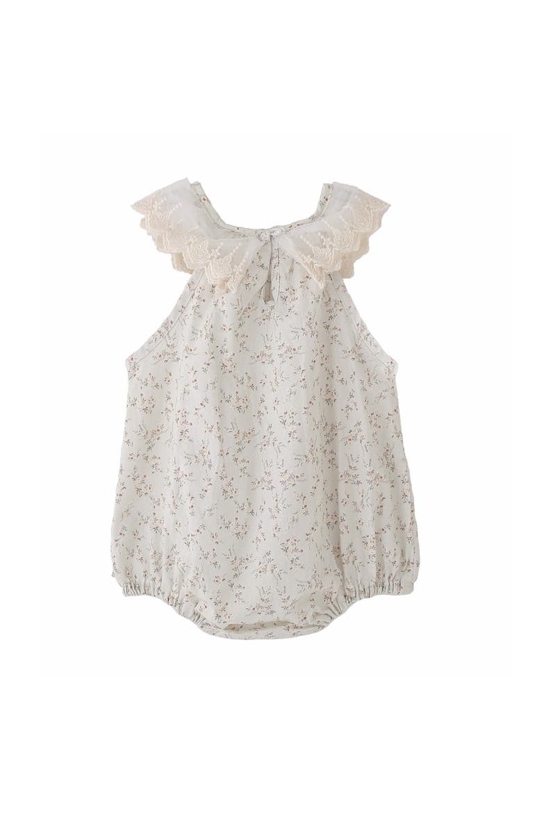 Floral Lace Romper, Alternate, color, Ivory