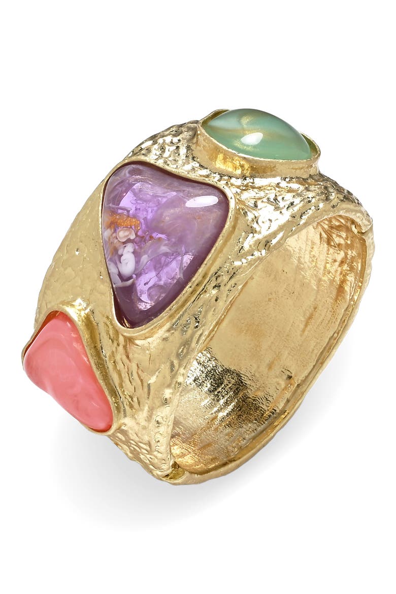 Shab Molten Bangle Bracelet, Alternate, color, GOLD