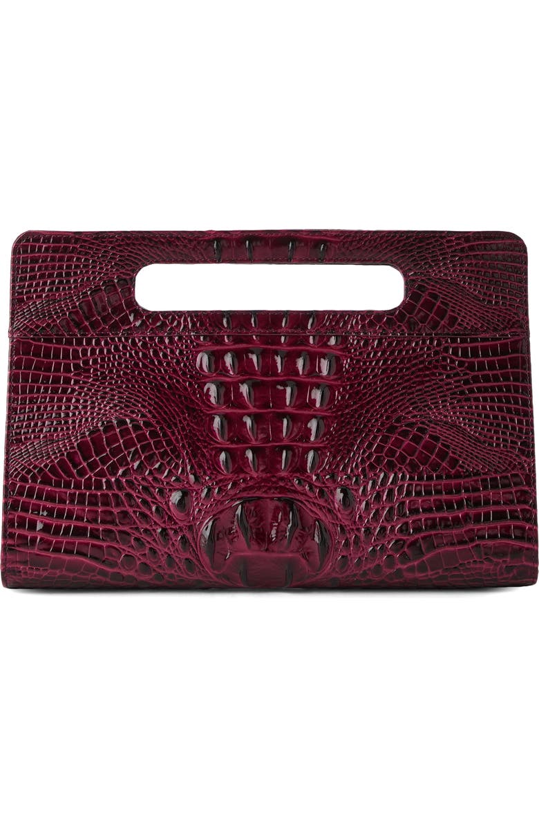 Brahmin Ravina Croc Embossed Leather Clutch, Alternate, color,