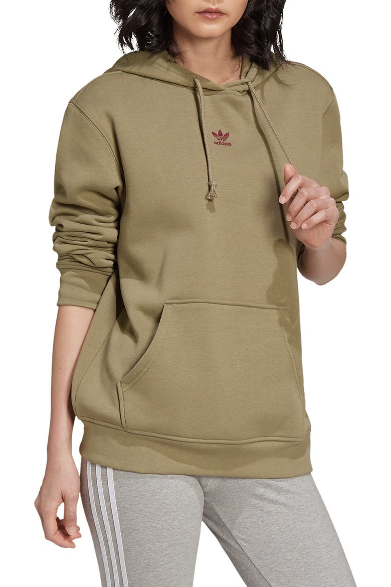 adidias Essentials Fleece Hoodie, Main, color, ORBIT GREEN