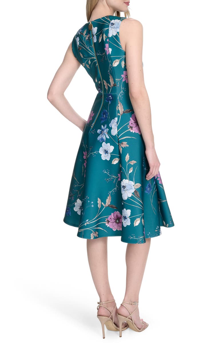 Calvin Klein Floral Sleeveless Fit & Flare Midi Dress, Alternate, color, Sequoia Multi