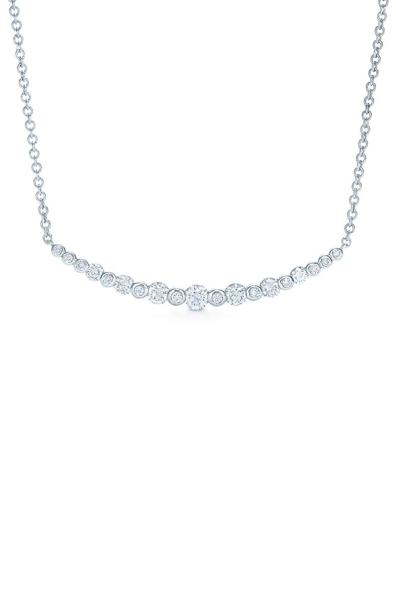 Starry Night Curved Bar Diamond Necklace, Main, color, WHITE GOLD