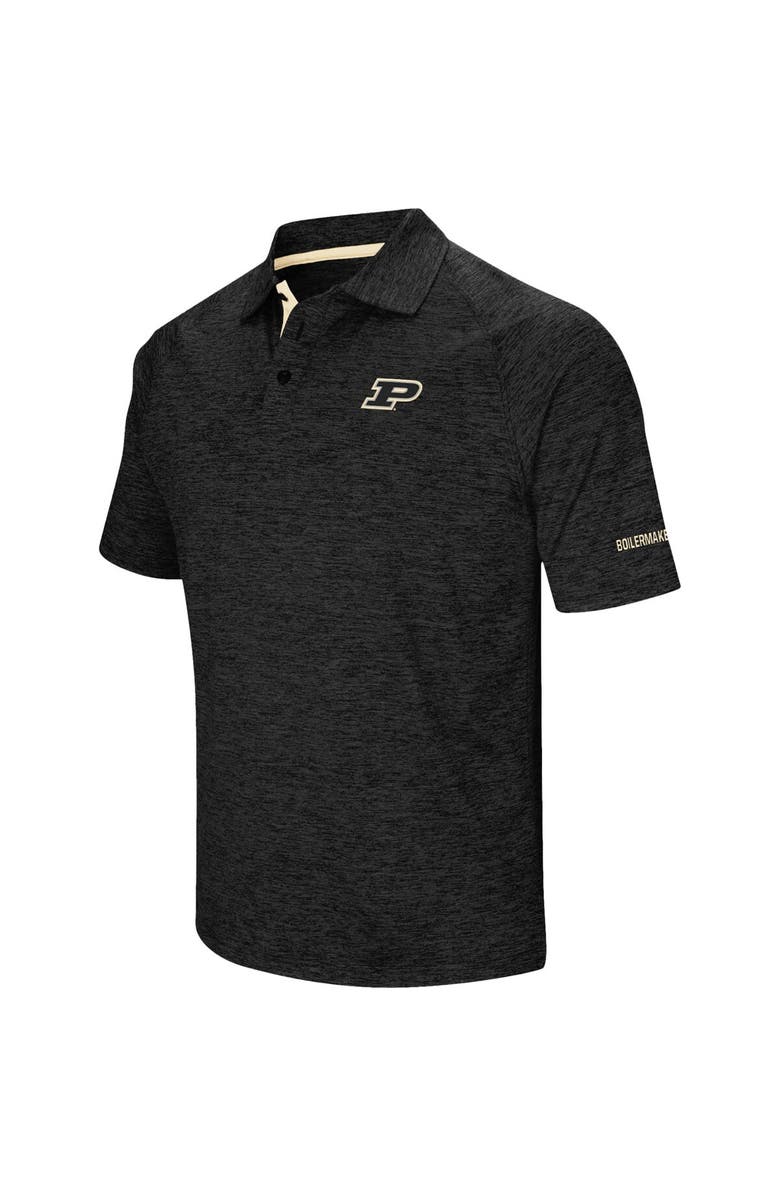 COLOSSEUM Men's Colosseum Black Purdue Boilermakers Down Swing Polo, Main, color, Heather Black