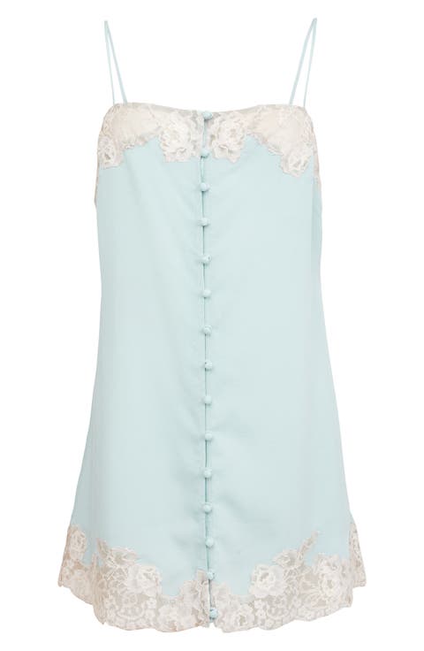 Juliet Lace Trim Button-Up Slip
