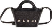 Marni Micro Tropicalia Logo Woven Top Handle Bag