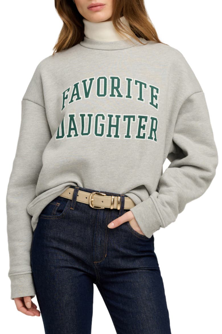 Collegiate Cotton Blend Sweatshirt, Main, color, HEATHER GREY/ PINE