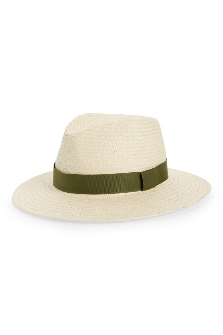 Packable Straw Fedora Hat, Main, color, NATURAL