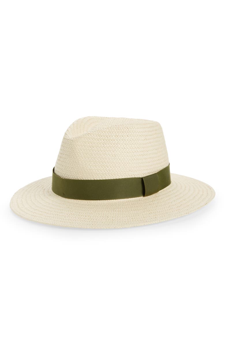 rag & bone Packable Straw Fedora Hat, Main, color,