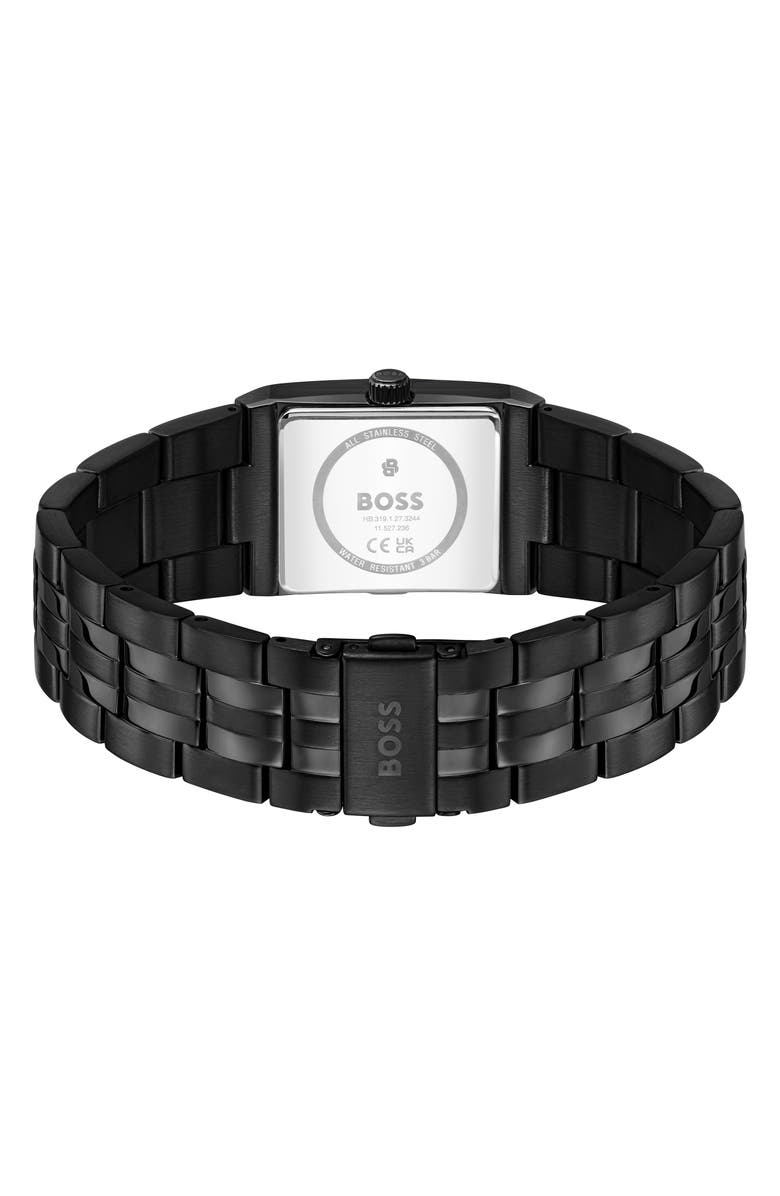 BOSS Strivo Black Tank Bracelet Watch, 25.6mm x 28mm, Alternate, color, 