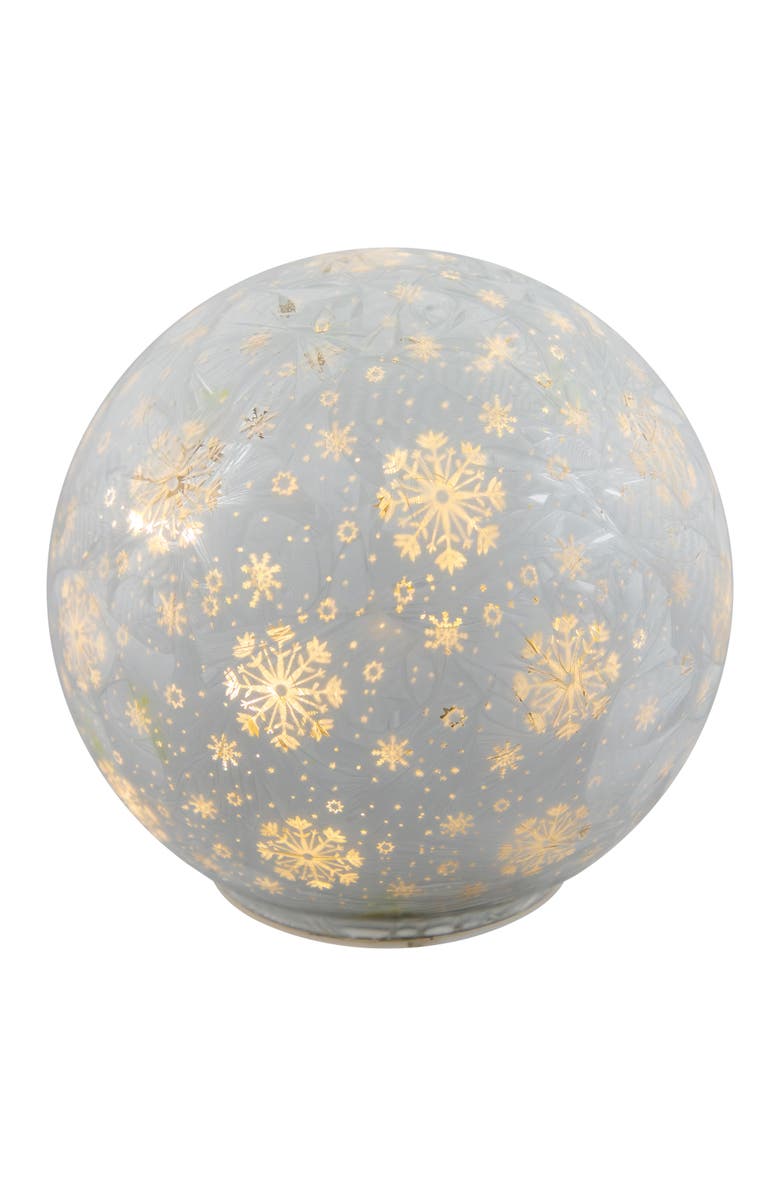 Northlight LED Lighted Snowflakes Glass Globe Christmas Decoration - 6" - White, Alternate, color, White