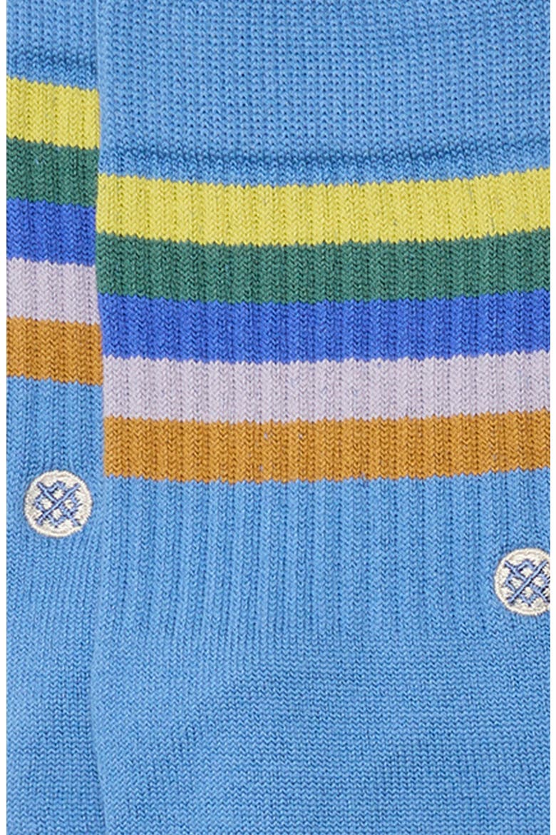 Kids' Assorted 3-Pack Stripe & Solid Crew Socks, Alternate, color, CAPRI BLUE