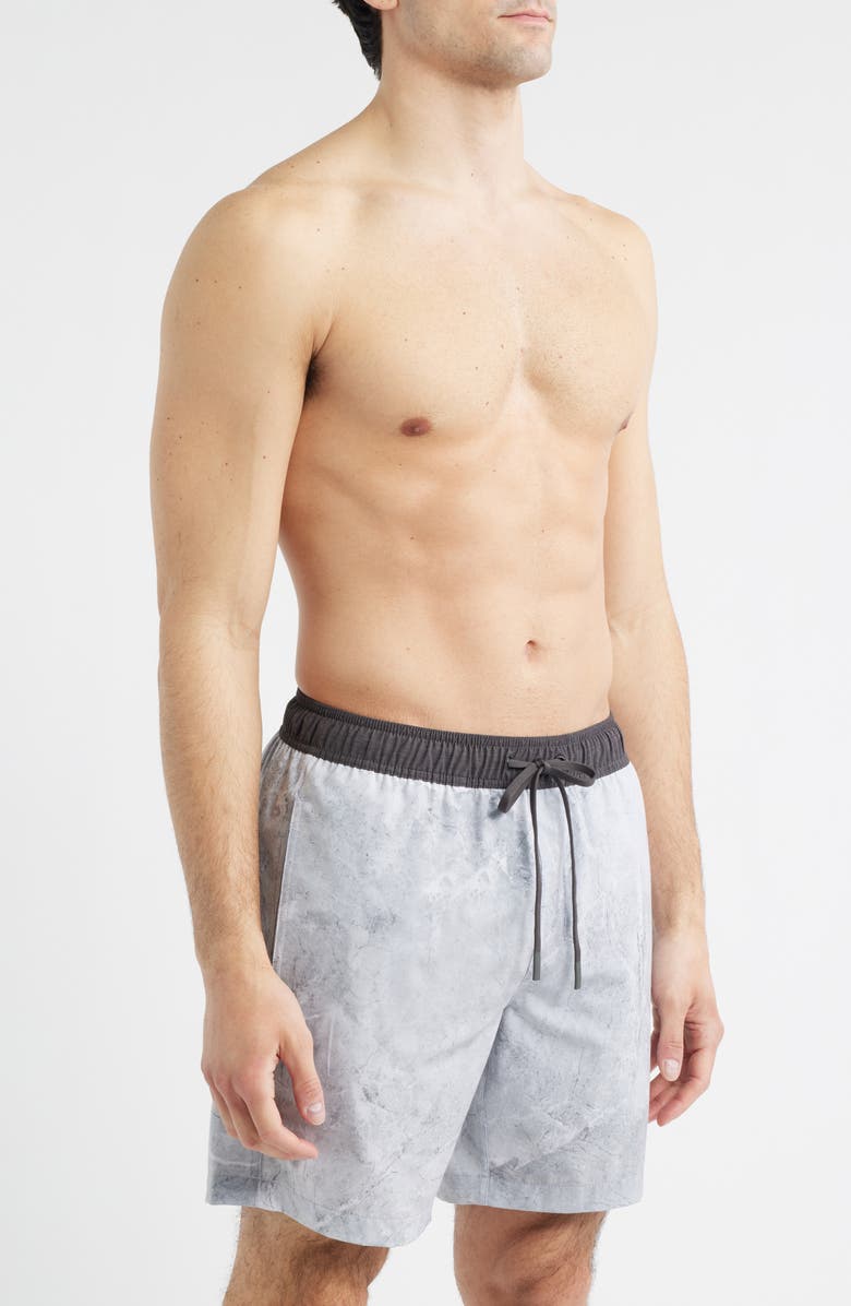 SANTO STUDIO Lido Swim Trunks, Alternate, color, Carrara Grey