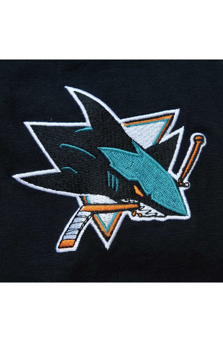 Mitchell & Ness Men's Mitchell & Ness Black San Jose Sharks Legendary Slub Hoodie Long Sleeve T-Shirt, Alternate, color, 
