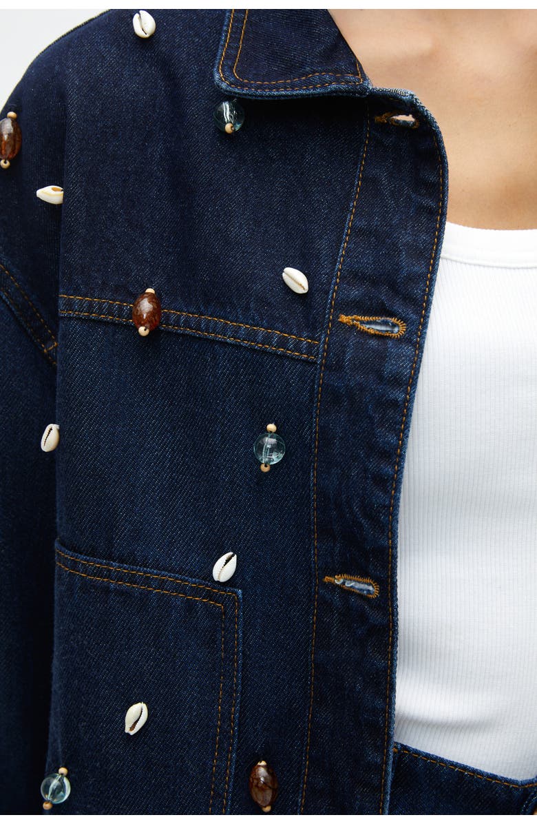 Nocturne Seashell Designed Jean Jacket, Alternate, color, 