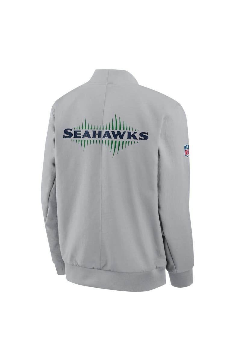 Nike Men's Nike Wolf Gray Seattle Seahawks 2025 Rivalries Collection Sideline Full-Zip Bomber Jacket, Alternate, color, Gray