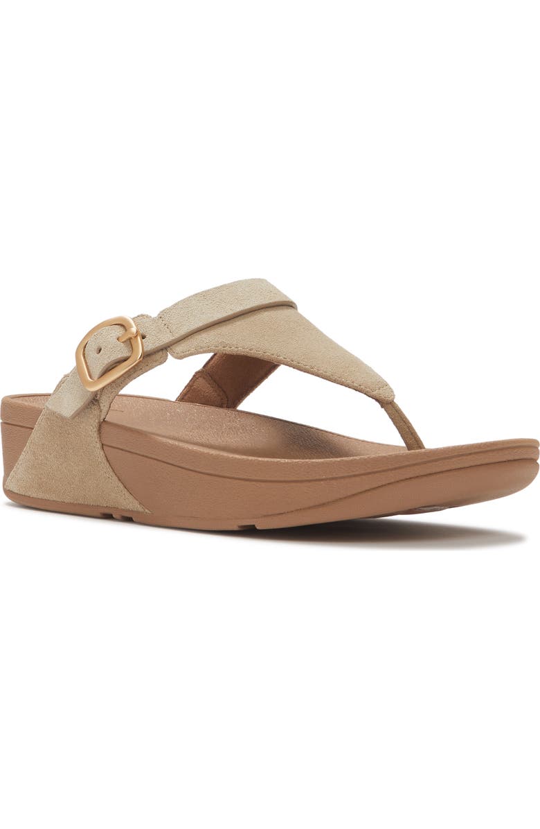 FitFlop Lulu Buckle Suede Toe-Post, Main, color, Cappuccino