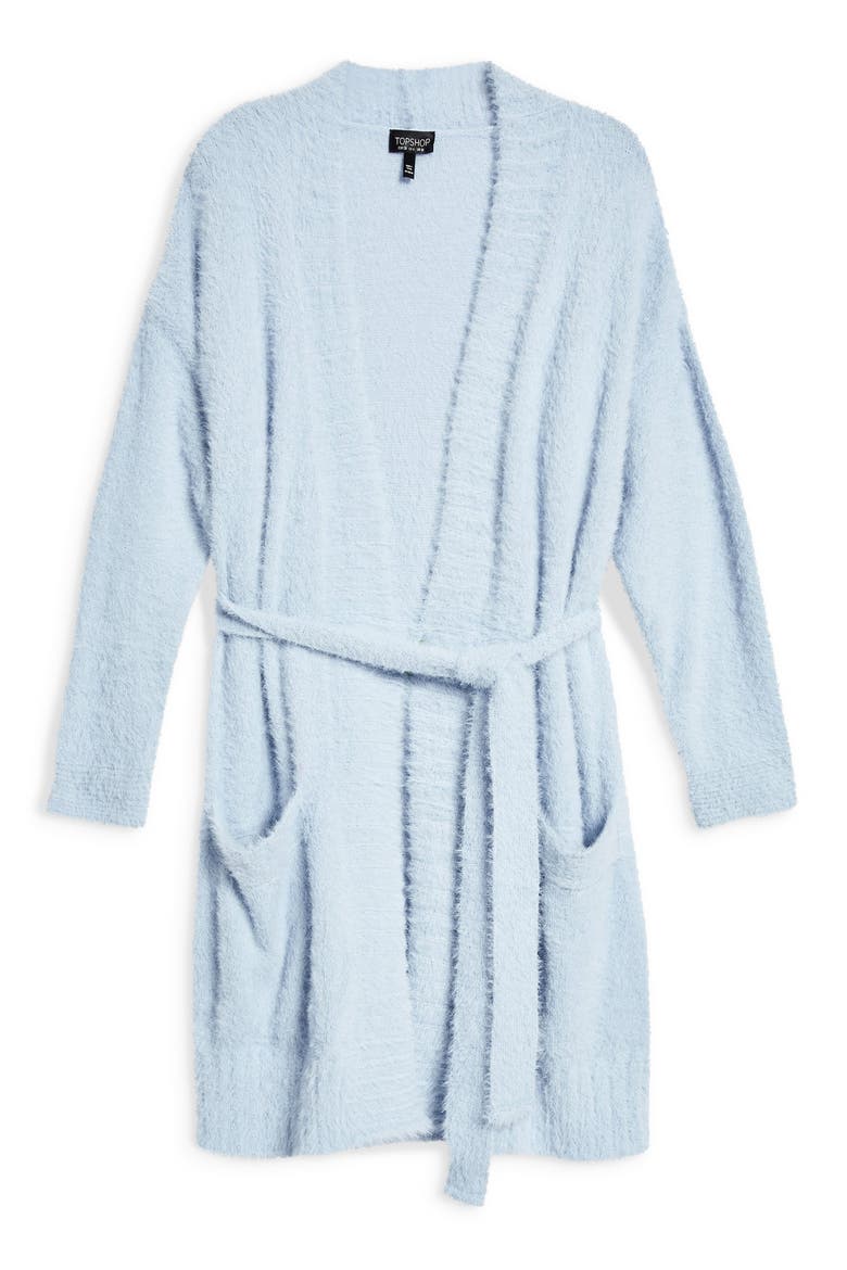Fluffy Chenille Cardigan, Alternate, color, LIGHT BLUE