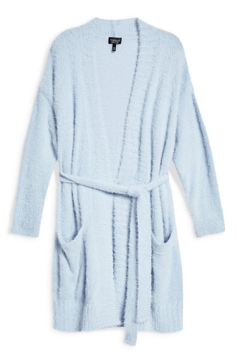 Topshop Fluffy Chenille Cardigan, Alternate, color,