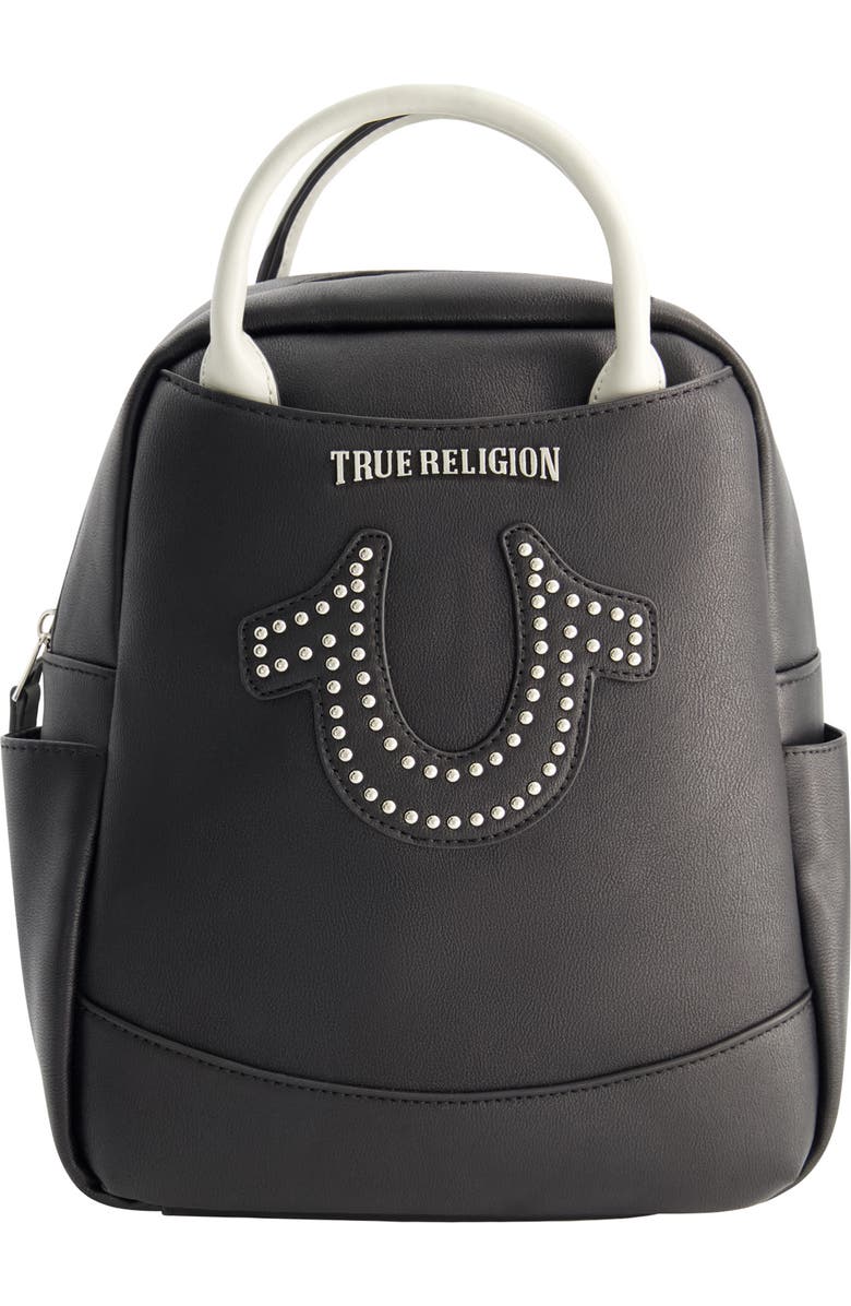 True Religion Brand Jeans Studded Horseshoe Backpack, Main, color,