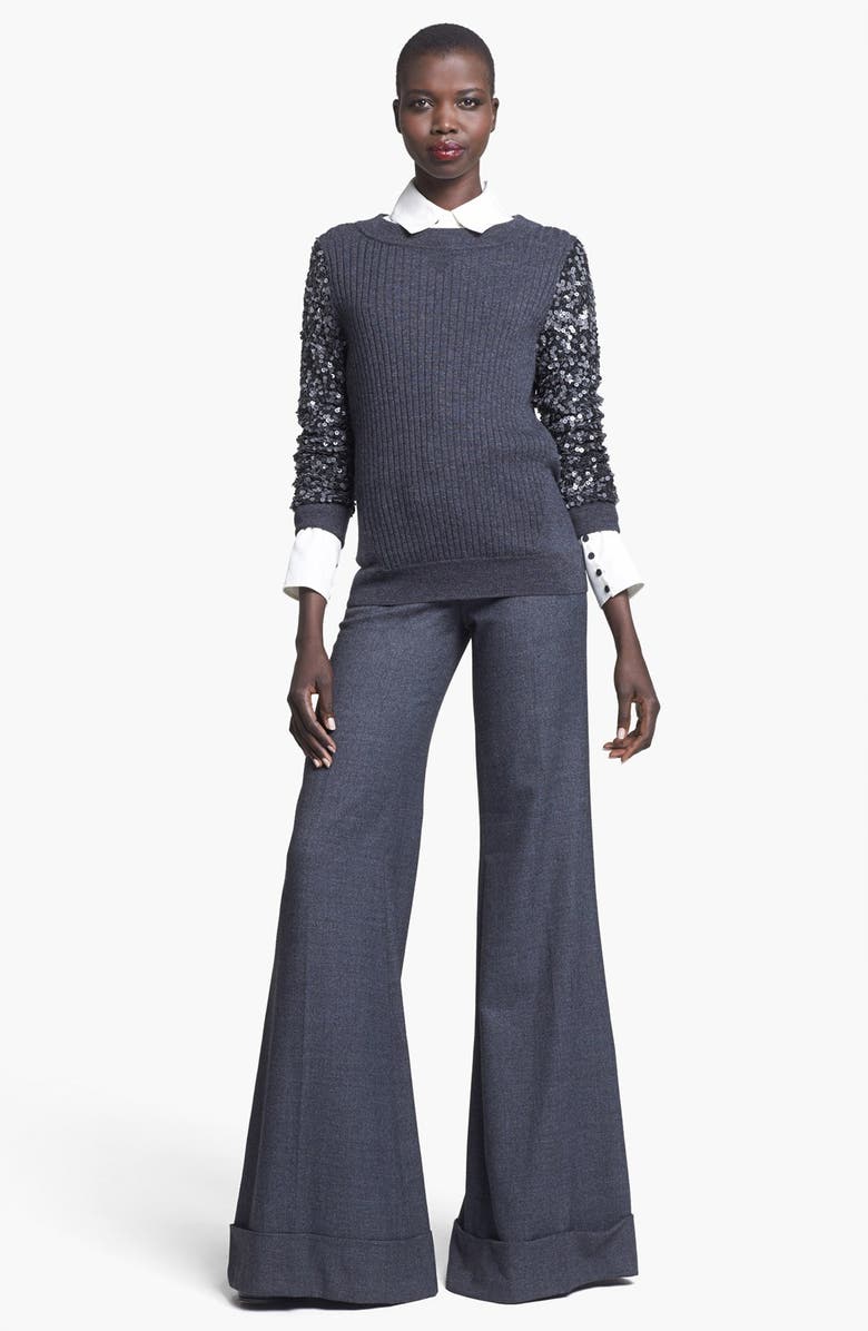 Rachel Zoe 'Presley' Sequin Sleeve Sweater, Alternate, color, 