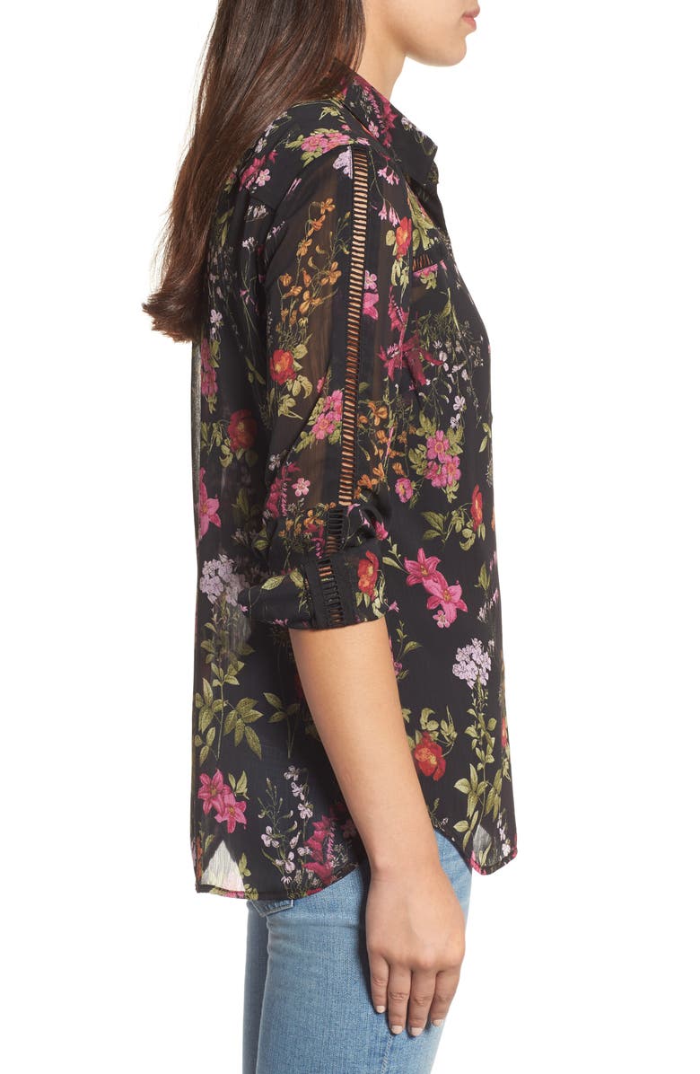 KUT from the Kloth Eve Print Semi-Sheer Blouse, Alternate, color,