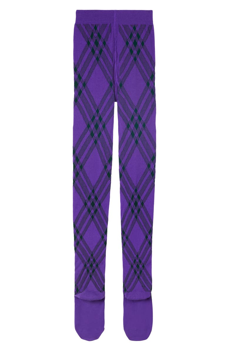 Burberry 3 Bar Intarsia Check Wool Blend Tights, Alternate, color, 