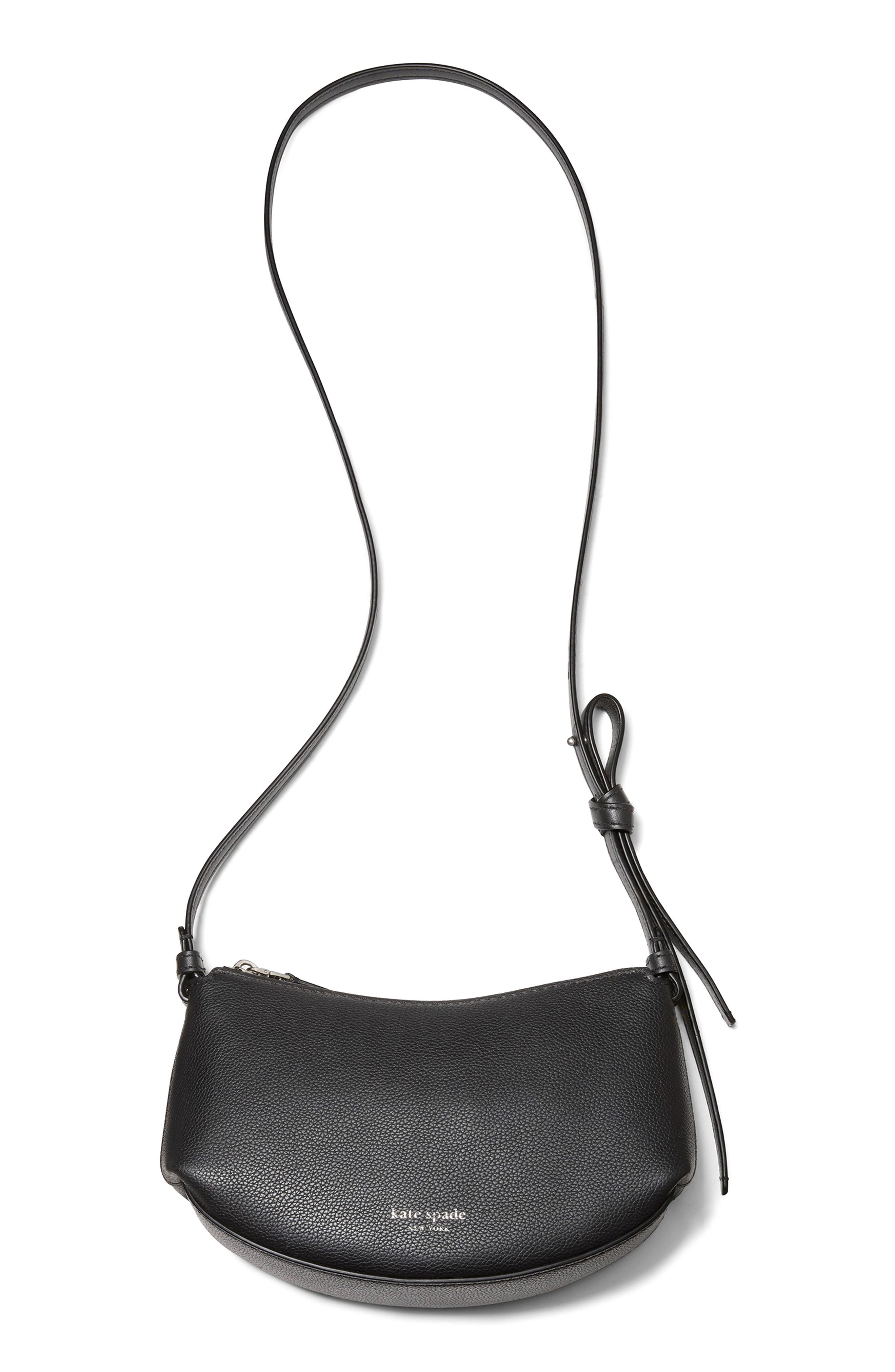 Kate Spade New York loop pebble leather crossbody bag, Alternate, color, Black