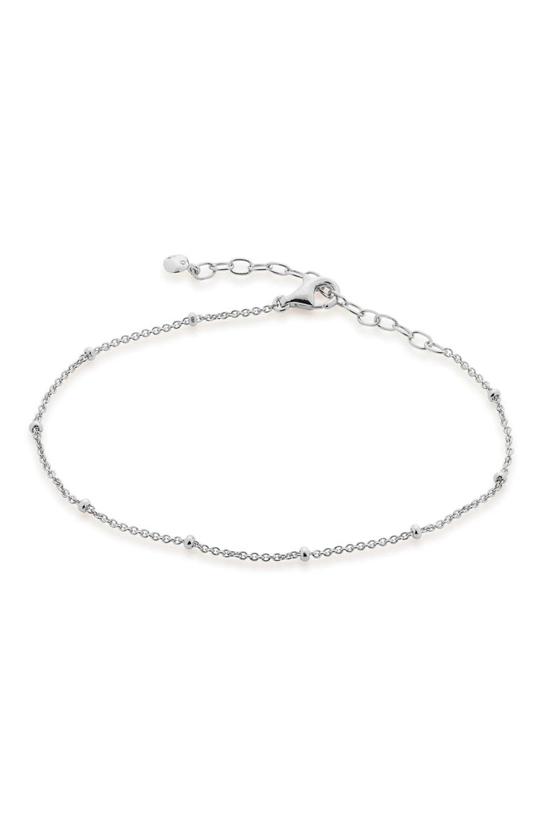 Bead Station Chain Link Bracelet, Main, color, STERLING SILVER