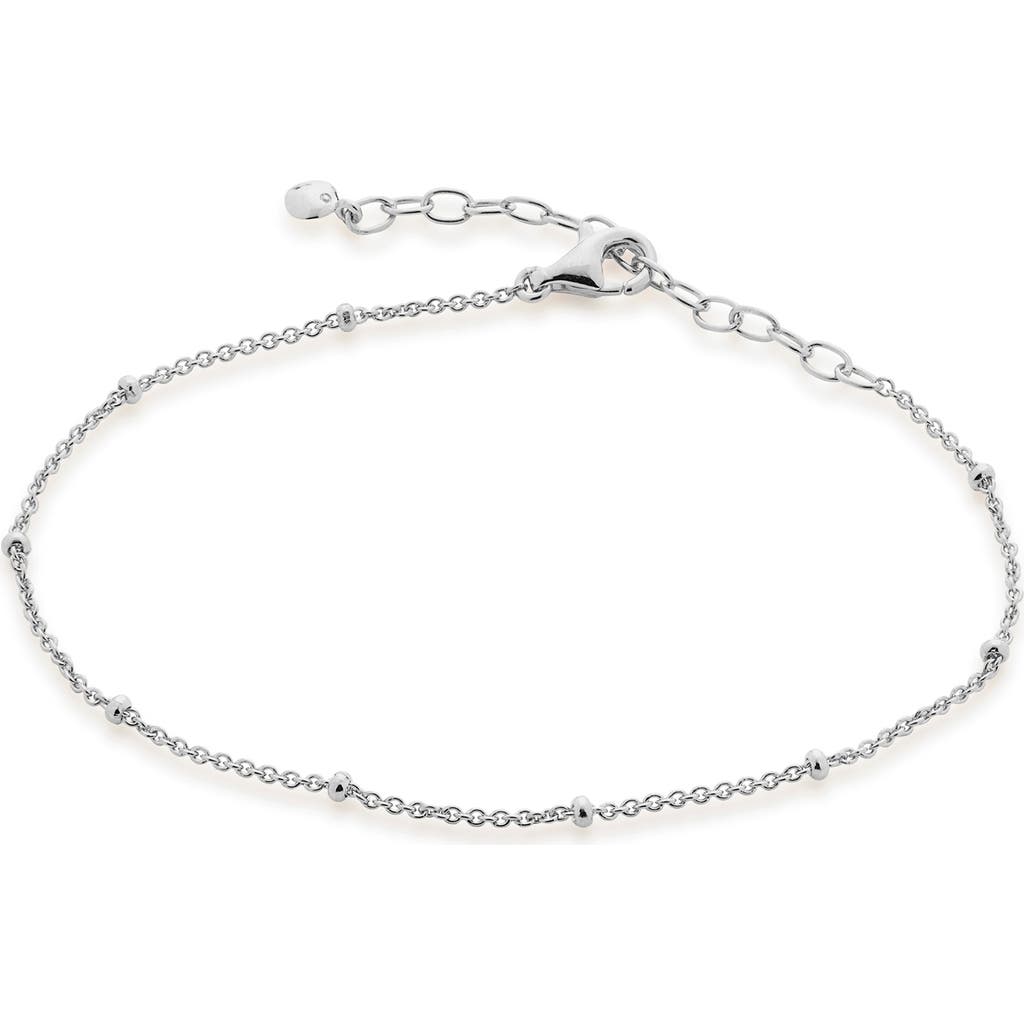 Monica Vinader Bead Station Chain Link Bracelet In Silver