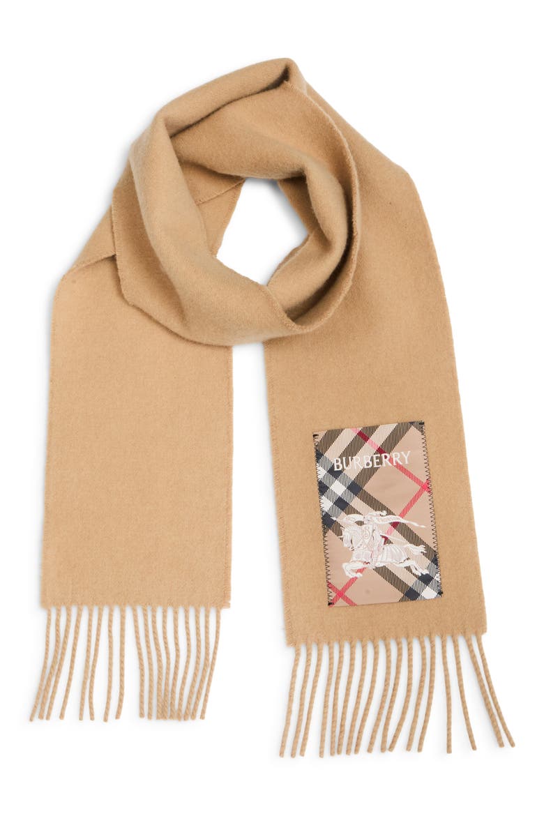 Fringe Narrow Cashmere Scarf, Main, color, ARCHIVE BEIGE