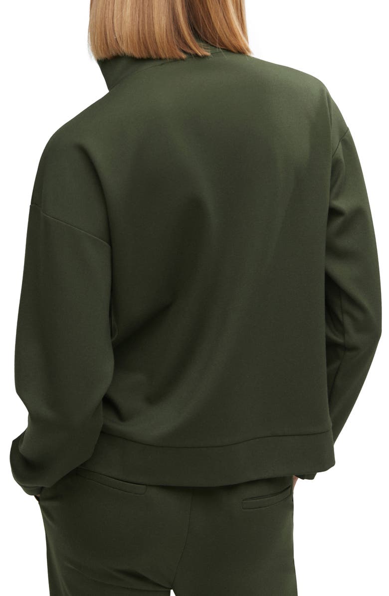 MANGO Half Zip Sweatshirt, Alternate, color, Khaki
