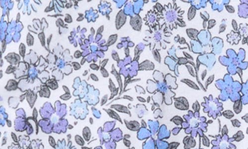 Petite Plume Floral Pima Cotton Zip Footie In Blue