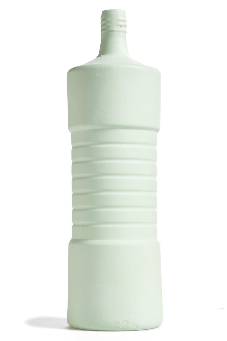 'Ribbed Bottle' Porcelain Vase, Main, color, MINT GREEN
