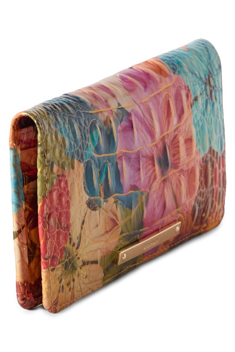Ady Croc Embossed Leather Wallet, Alternate, color, FLORITA