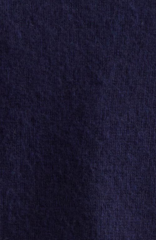 Drake's Brushed Shetland Lambswool Crewneck Sweater In 250 Navy