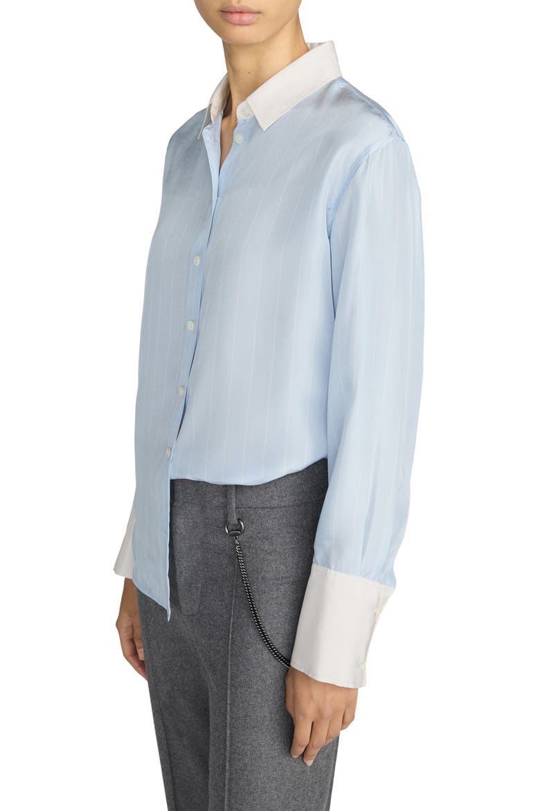 The Standard Stripe Silk Shirt, Alternate, color, SKY BLUE STRIPE