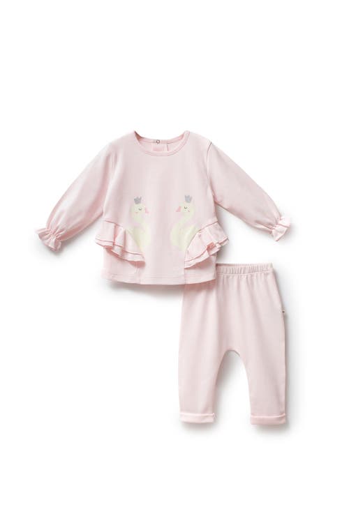 Moi Noi Swan Ruffle Outfit Set In Pink