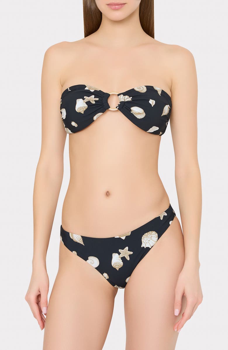 Milly Shell O-Ring Bikini Top, Alternate, color, Black/ White
