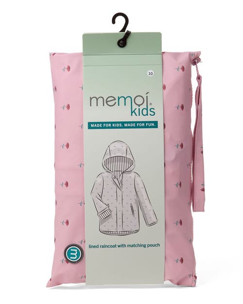Memoi Lined Raincoat With Attached Storage Pouch In Pink