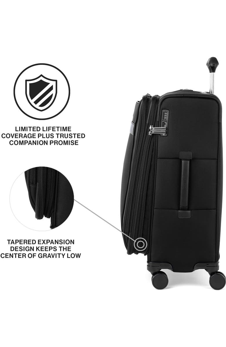 TRAVELPRO Versapack + Lightweight Softside Expandable 25" Medium Check In Spinner Luggage, Alternate, color, Black