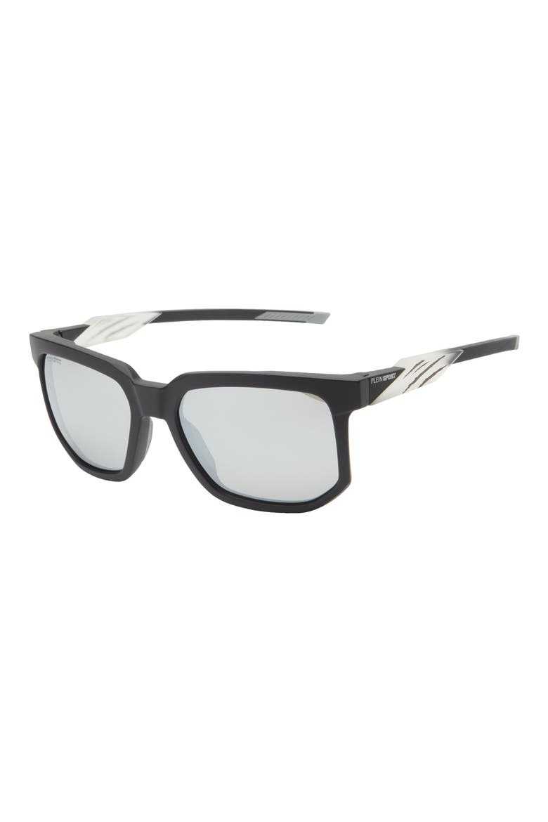 56mm Sport Square Sunglasses, Alternate, color, BLACK BLACK SMOKE