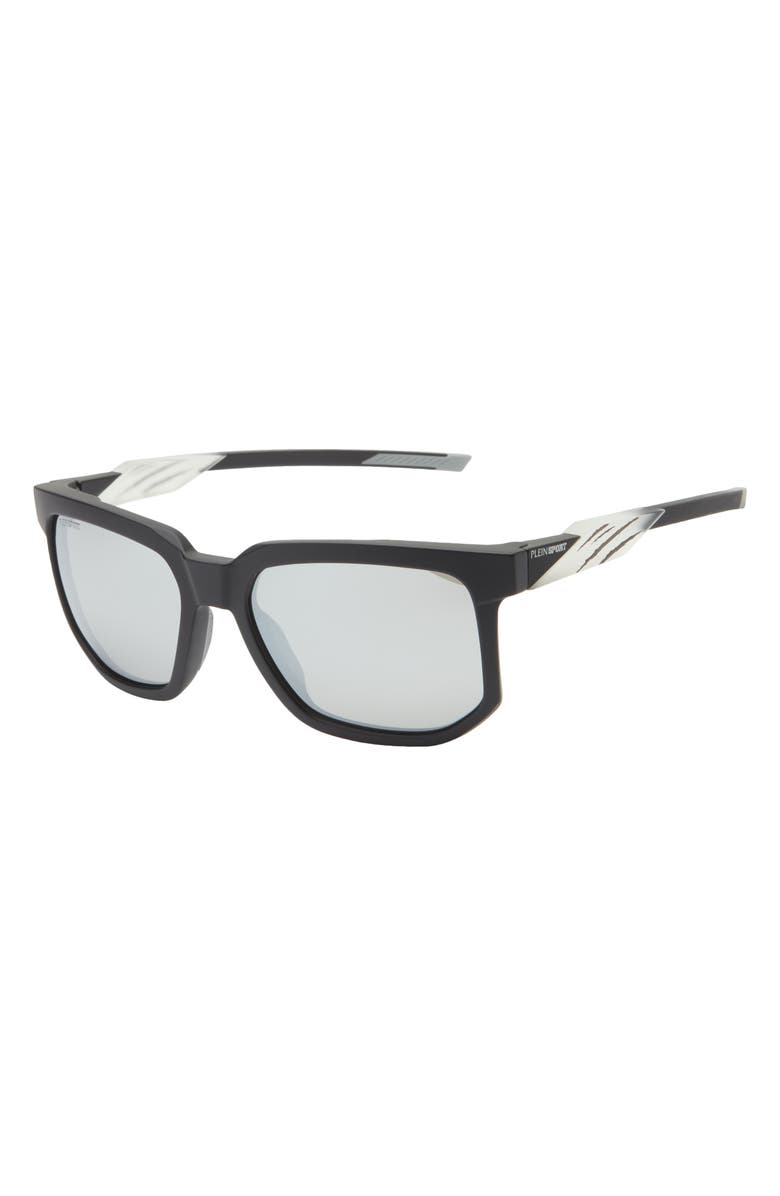 PHILIPP PLEIN 56mm Sport Square Sunglasses, Alternate, color, Black Black Smoke