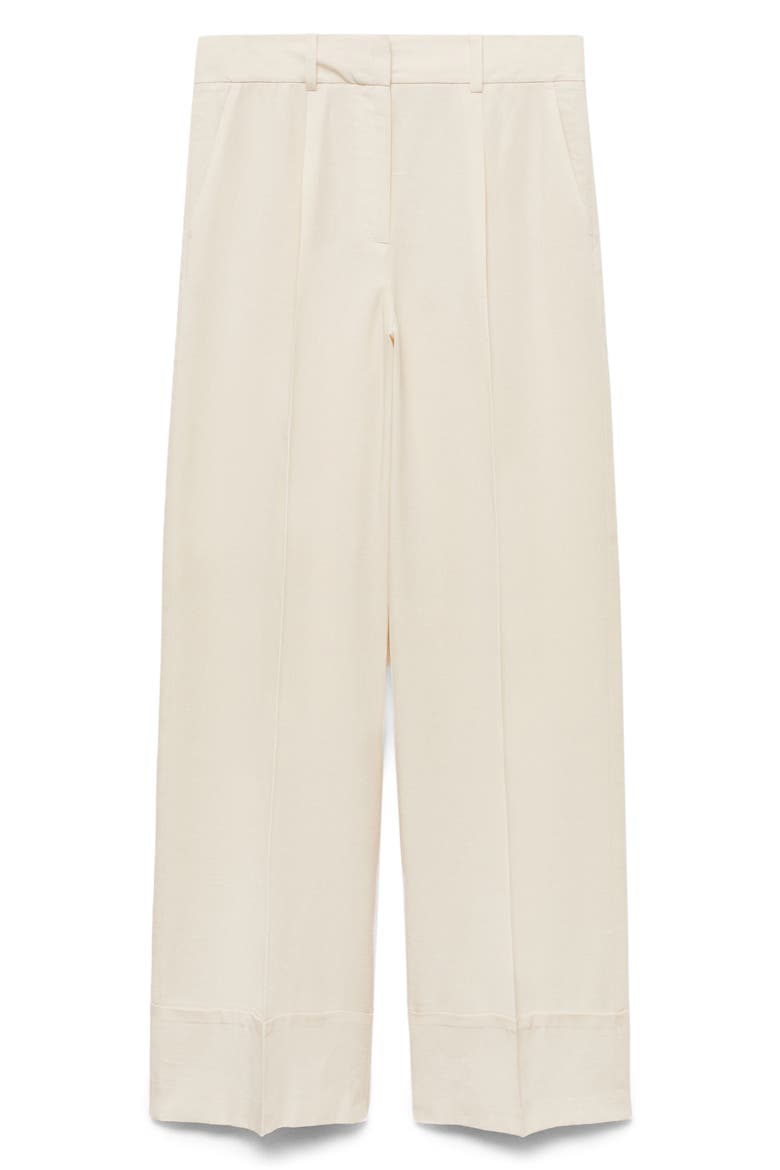Pleat Front Lyocell Wide Leg Pants, Alternate, color, ECRU