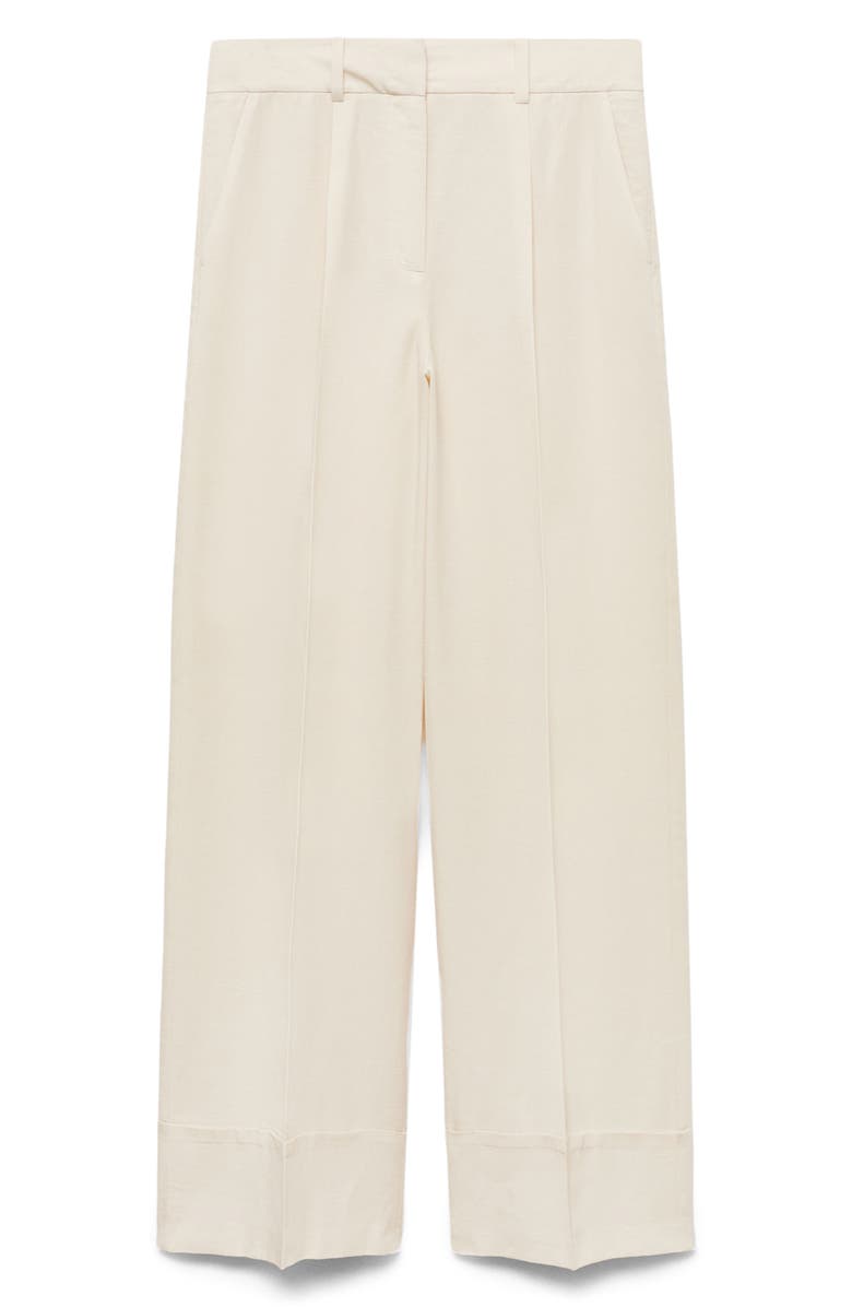 MANGO Pleat Front Lyocell Wide Leg Pants, Alternate, color, 