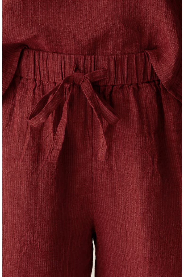 Organic Linen Drawstring Walking Shorts, Alternate, color, SUN DRIED TOMATO