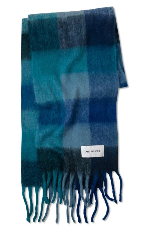 Arctic Fox & Co. Arctic Fox & Co The Reykjavik Check Fringe Scarf In Blue