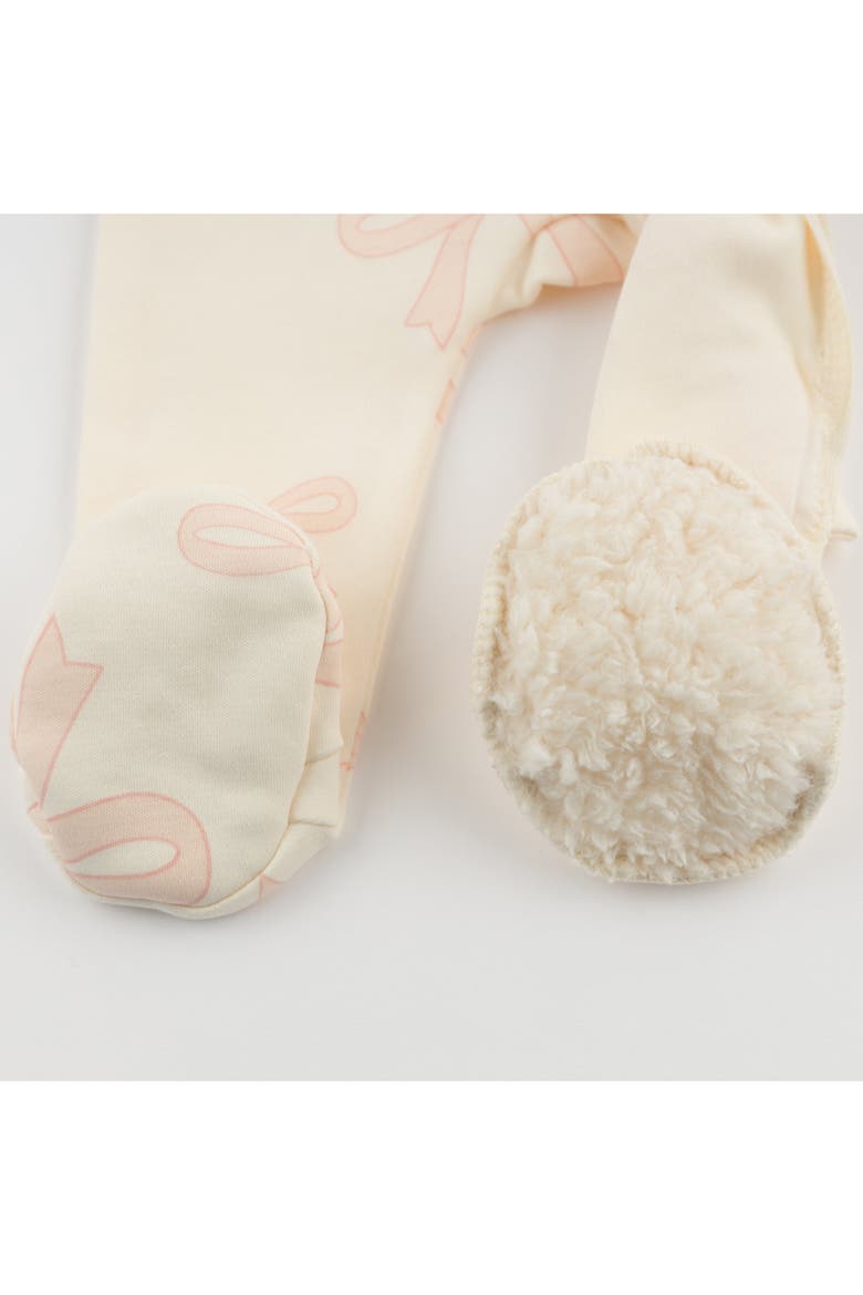 Big Bows Pink Footie, Alternate, color, Milk