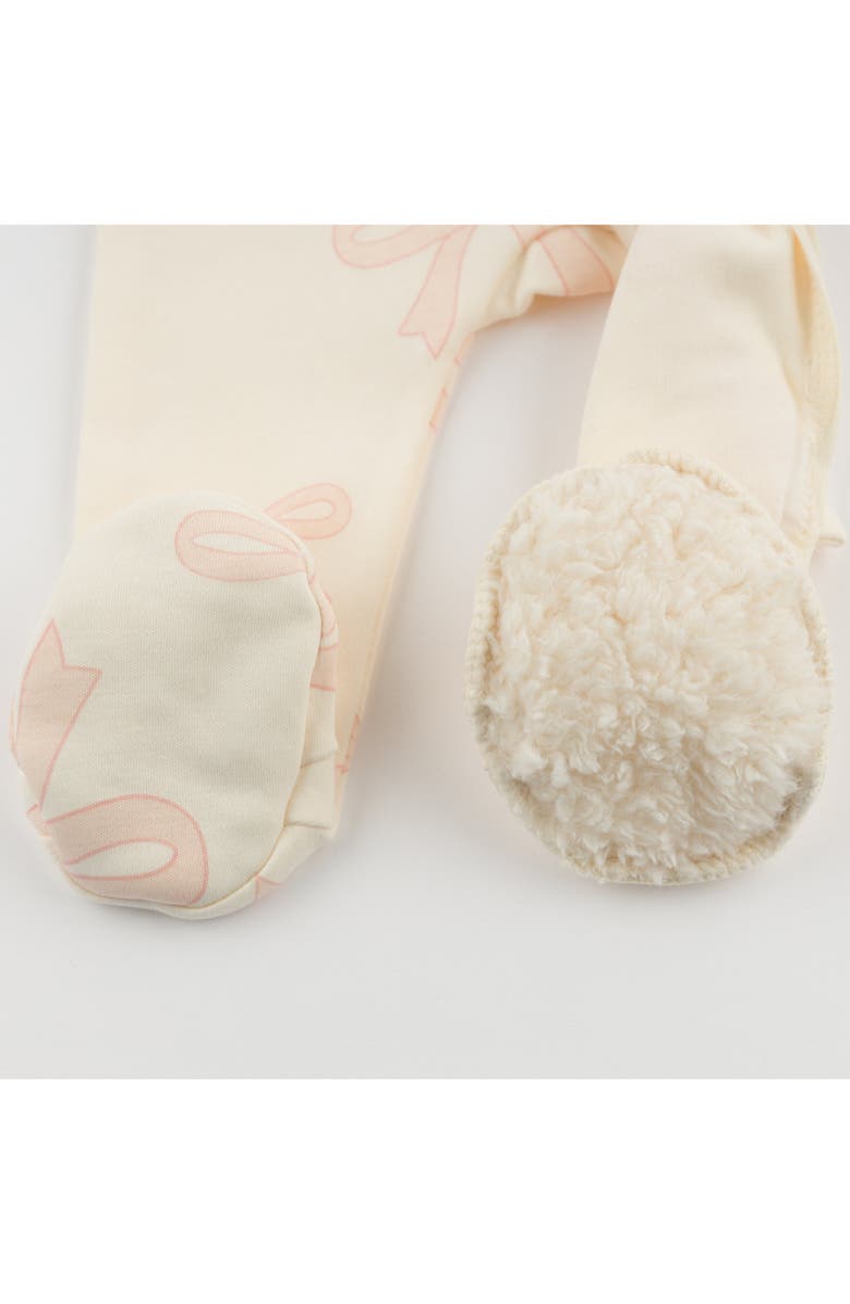 oh baby! Big Bows Pink Footie, Alternate, color, Milk