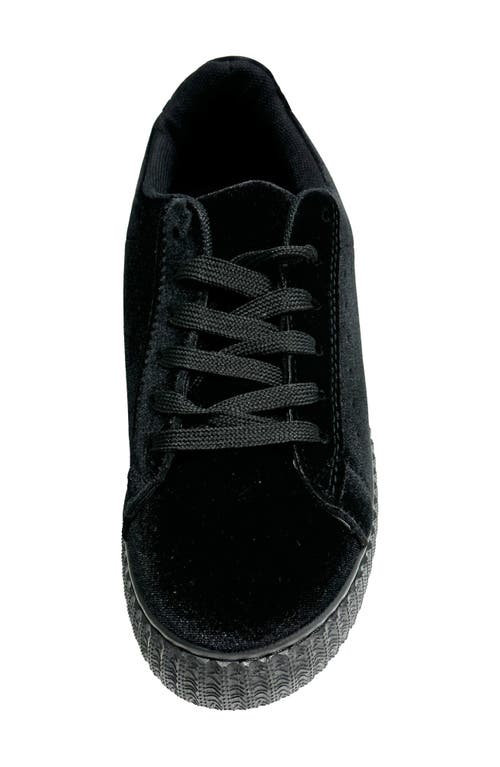 Ninety Union Frenzy Velvet Platform Sneaker In Black