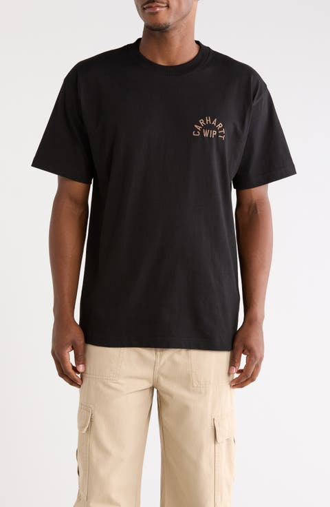 Arch Script Loose Fit Embroidered Organic Cotton T-Shirt